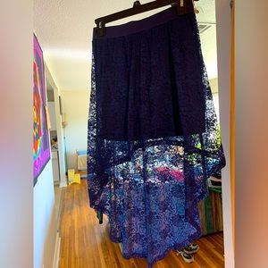 Floral High-Low Skirt